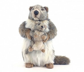 Мягкая игрушка - Сурок с детенышем, 35 см. (Hansa, 4162)